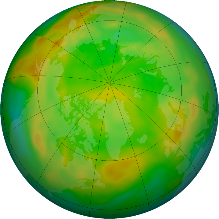 Arctic ozone map for 16 June 1985